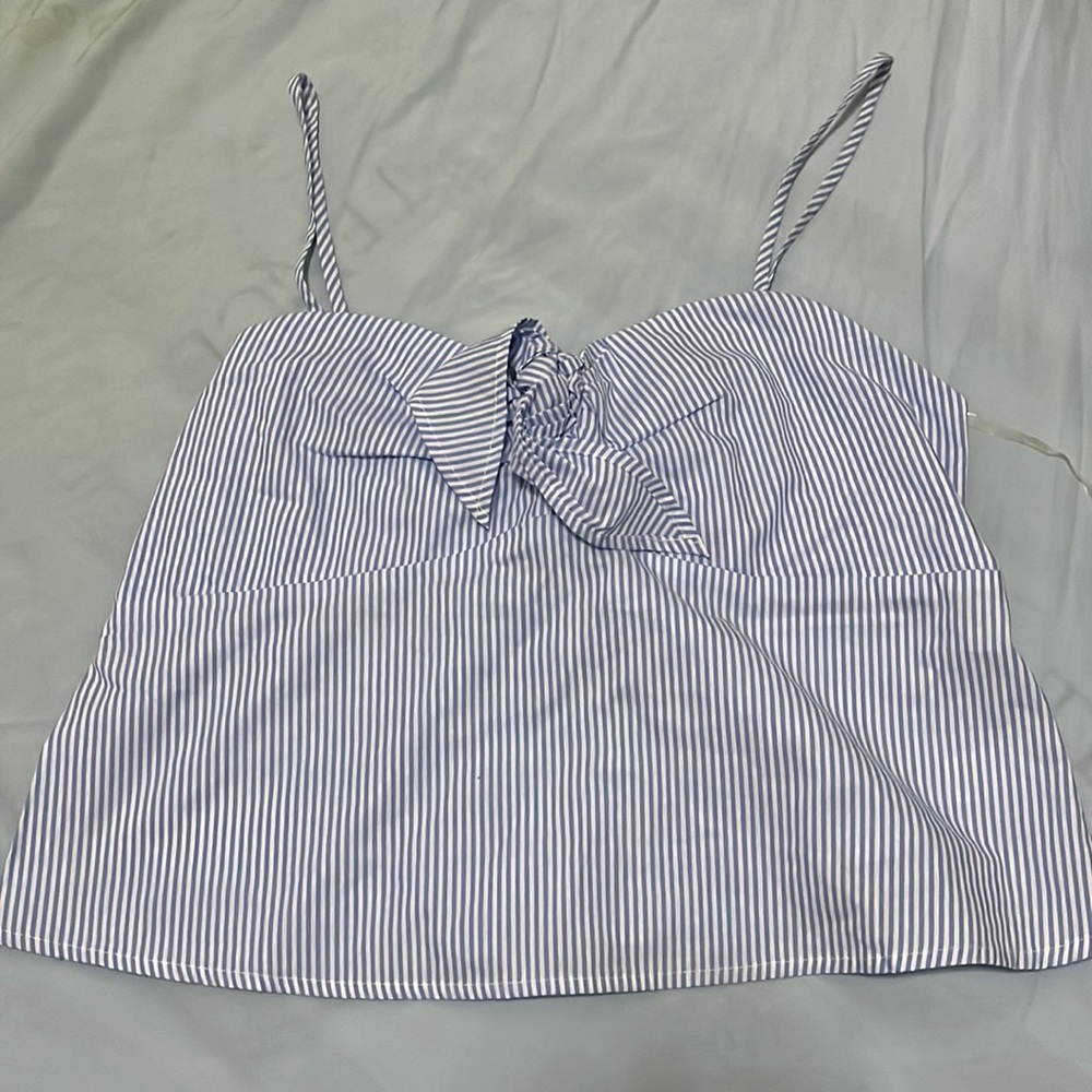 Cute blue and white striped tank